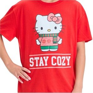 Hello Kitty Girl’s Christmas Holiday Oversized T-Shirt - Art Class Size M(8) NWT